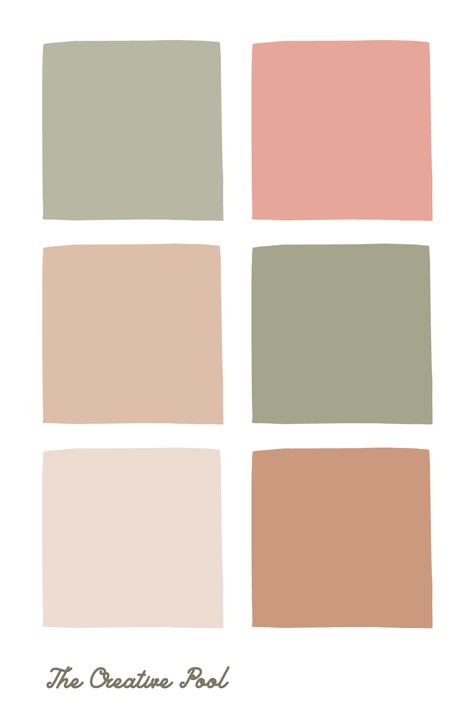 Olive Green Colour Pallete, Boho Color Palette Pink, Earth Tones With Pink, Color Palette Blush Pink, Pink Beige Colour Palette, Neutral Pastel Color Palette Bedroom, Beige Room Color Palette, Pink Room Palette, Beige Pastel Color Palette