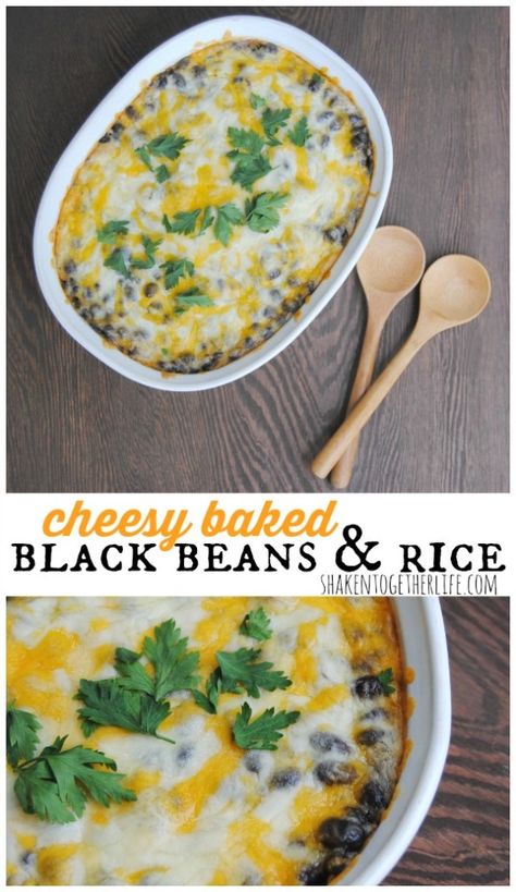 Easy Cinco de Mayo side dish: Cheesy Baked Black Beans and Rice Cinco De Mayo Side Dishes, Baked Black Beans, Mexican Side, Black Beans And Rice, Beans And Rice, Diced Onions, Chopped Tomatoes, Cilantro Lime, Side Recipes