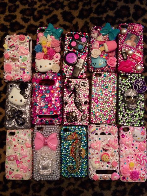 Trashy Y2k Phone Case, Bedazzled Accessories, Phone Case Y2k, Bedazzled Phone Case, Mc Bling, Trashy Y2k Aesthetic, Trashy Mcbling, Hello Kitty Phone Case, Y2k Phone