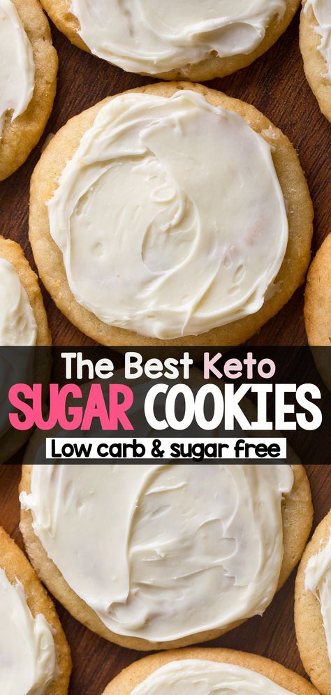 The Best Keto Sugar Cookies With Icing No Carb Cookies Recipe, Keto Cookie Icing, Keto Sour Cream Cookies, Low Carb Butter Cookies, Thm Sugar Cookies, Simple Almond Flour Cookies, Keto Sugar Cookies Almond Flour, Carb Free Cookies, Keto Friendly Sweets