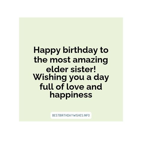 Sisters are special and your elder sister is no exception. On her birthday, make her feel loved and appreciated with these warm and loving birthday wi... | # #BirthdayWishes Check more at https://www.ehindijokes.com/birthday-wishes-for-elder-sister/ Bday Wishes For Elder Sister, Birthday Wishes For Elder Sister, Loving Birthday Wishes, Happy Anniversary Photos, Unique Birthday Wishes, Funny Compliments, Elder Sister, Birthday Collage, Sister Birthday Card