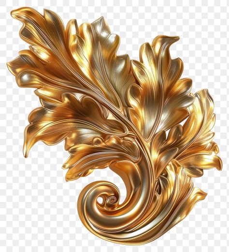 Golden Leaf Art, Rococo Elements, Rococo Pattern, Gold Graphic Design, Gold Element, Rococo Aesthetic, Light Png, Gold Design Background, Gold Png