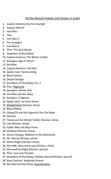 The Order To Watch Marvel Movies, Marvel In Order To Watch, Avengers Order To Watch, Marvel Watching Order, All The Marvel Movies In Order, Every Disney Movie List, Movie Series Marathon, Avengers Movies In Order To Watch, Marvel Film Order