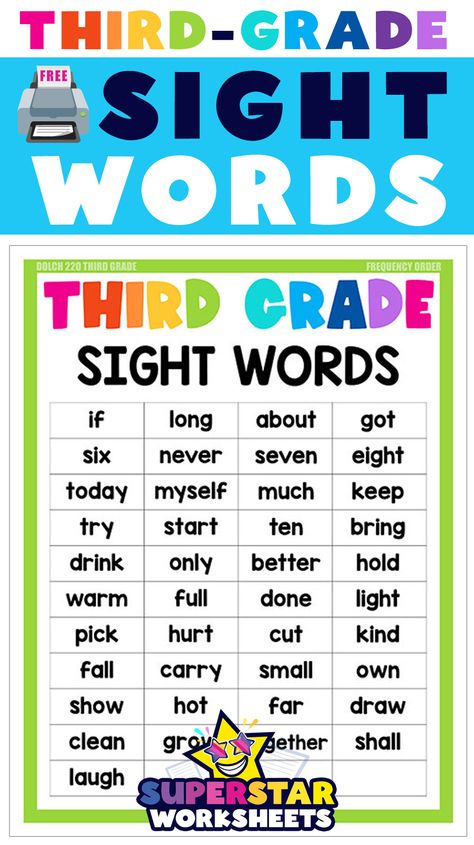 Free third-grade sight word printables, activities, flashcards, charts, games, and so much more! Third Graders need repetition when learning to read sight words. These activities support that! #worksheets #printables #sightwords #games #activities #free #worksheets Third Grade Words, Third Grade Activities Free Printable, Third Grade Sight Words Printable, Sight Word Activities 2nd, Teacher Tiktok, Third Grade Reading Worksheets, Sight Word Printables, Third Grade Spelling, 3rd Grade Spelling Words