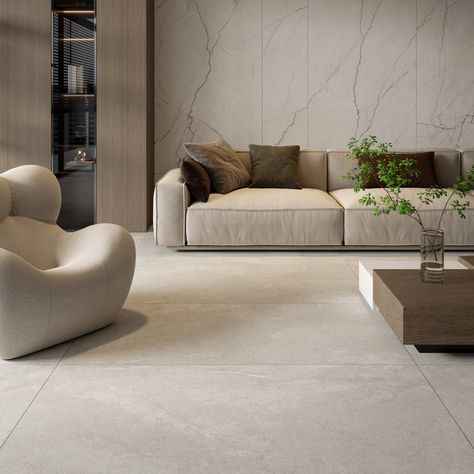 Cheapest Tiles offers a wide variety of Crown Stone Bianco Matt Stone Look Tile 750x1500 (code: 02881) at competitive prices. Explore our range and order online today! White Tile Wall Living Room, Ceramic Floors Living Room, Ceramic Floor Living Room Interior Design, Tiles Floor For Living Room, Marble Tile Living Room Interior Design, Floor Ceramics Ideas Living Room, Aesthetic Tiles For Living Room, Lounge Room Tiles, Large Format Tile Living Room