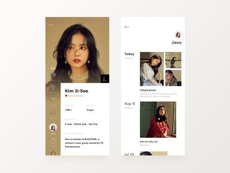 Personal page by Yisuriyo Personal Profile Design, Profile Page Ui, Profile Ui, Ui Design Mobile, Ui Ux 디자인, Web Design Examples, Mobile App Design Inspiration, Blog Graphics, Mobile Ui Design