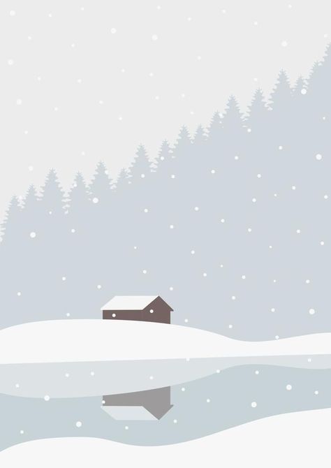 Winter landscape house in wild forest illustration poster. Snowy panorama, minimalist wall decor. Vector art print Winter Prints Art, Winter Vector Illustration, Winter Illustration Design, Christmas Forest Illustration, Snow Illustration Winter, Snowy Illustration, Winter Poster Design, Winter Forest Illustration, Winter Landscape Illustration