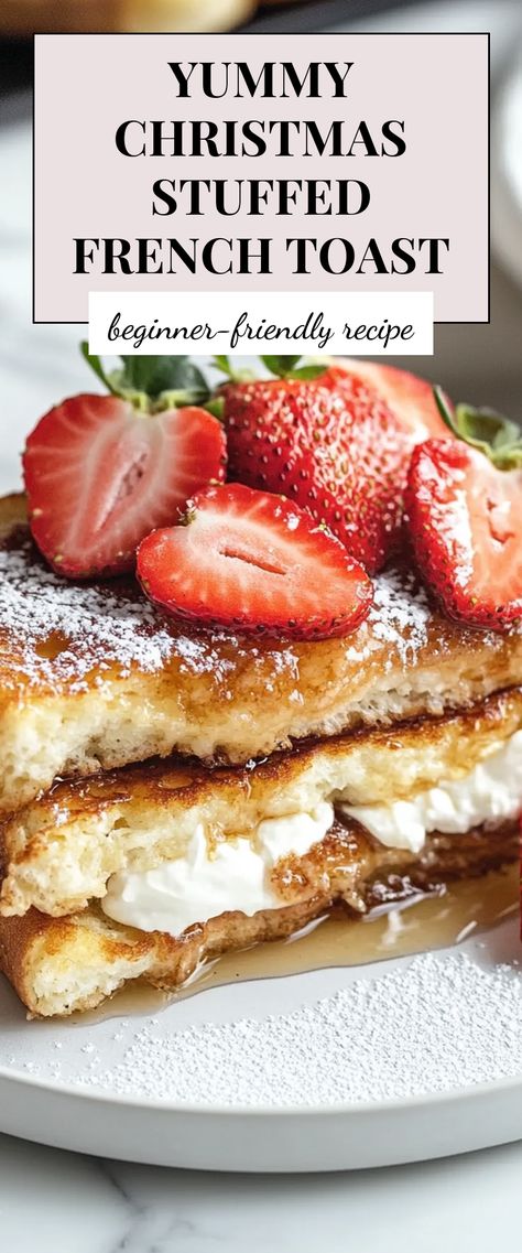 Image for Yummy Christmas Stuffed French Toast The Best French Toast, French Toast Stuffed, Stuffed French Toast Recipe, Fancy French Toast, Stuffed French Toast, Easy Stuffed French Toast, French Toast Sandwich, Savoury French Toast, Brioche French Toast