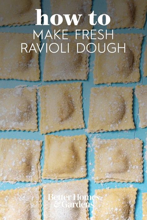 Ravioli Noodle Recipe Homemade Pasta, Homemade Ravioli Dough Without Machine, Ravioli Recipe Ricotta, Ravioli Pasta Recipes Homemade, Easy Homemade Ravioli Dough, How To Make Homemade Raviolis, Diy Ravioli Easy, Ravioli Noodle Recipe, Homemade Filled Pasta