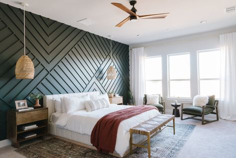 Timberlake Project Primary Bedroom & Bathroom Reveal — House Sprucing Bedroom Accent Wall, Basement Paint Colors, Best Bedroom Paint Colors, Dallas Interior Design, Batten Wall, Board And Batten Wall, Home Furnishing Stores, Bedroom Accent, Accent Wall Bedroom