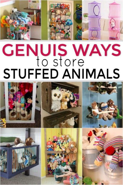 You are going to love these great genius organization ideas on how to store stuffed animals in your kid’s room. These are great long term solutions for stuffed animal storage that are cute too! Great DIY ideas for storage solutions for all your stuffed animals. #onecrazymom #storageideas #storagesolutions #stuffedanimals #storagehacks #organizationalhacks Storage For Stuffed Animals Diy, What To Do With Lots Of Stuffed Animals, Storage For Stuffed Animals Organizing, Stuffed Animal Closet Storage, Storage Solutions For Stuffed Animals, Cute Way To Store Stuffed Animals, Best Ways To Store Stuffed Animals, How To Display Stuffed Animals Ideas, Stuffed Animal Holder Diy