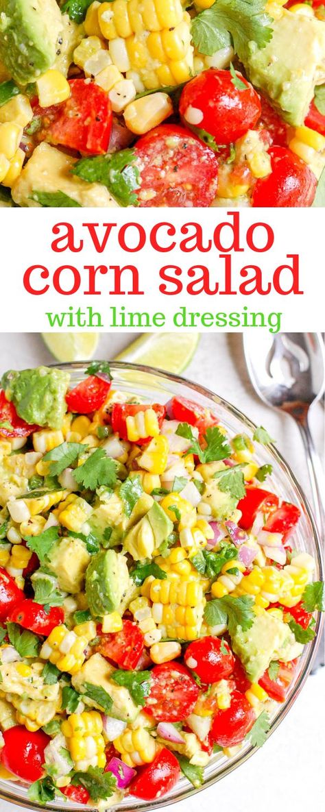 Avocado Corn Salad, Erin Lives Whole, Salad Macaroni, Salad Quinoa, Corn Avocado Salad, Avocado Salad Recipes, Salad Pasta, Summer Corn Salad, Summer Recipe