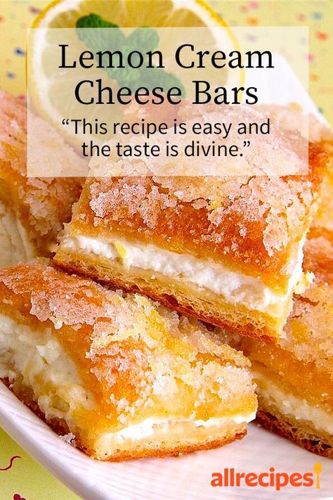 Bar Cakes Recipe, Lemon Cream Bars, Tastemade Dessert, Cheese Bars Recipe, Lemon Cream Cheese Bars Recipe, Cream Cheese Bars Recipe, Lemon Cream Cheese Bars, Cheese Bars, Smores Dessert