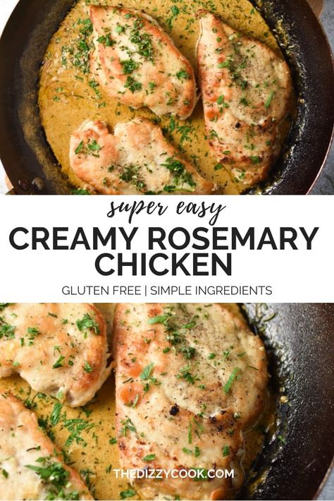 Rosemary Chicken Breast, Herb Cream Sauce, Rosemary Chicken Recipe, Rosemary Recipes, Rosemary Chicken, Easy Weeknight Dinner, Weeknight Dinner Recipe, Easy Weeknight, Chicken Breast Recipes