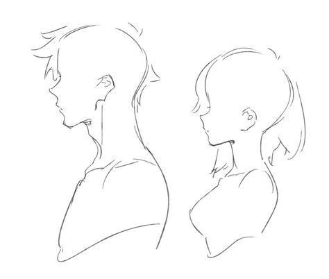 Face Reference side view Male female Male Sketches, Faces Male, 심플한 그림, Sketches Drawing, Profile Drawing, Body Reference Drawing, Drawing Faces, Figure Drawing Reference, Side Profile