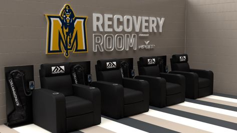 Sports Recovery Lounge, Recovery Center, Recovery Center Design, Gym Recovery, Gym Recovery Room, Sport Massage Room, Sports Recovery Room, Athletic Training Room Design, Athlete Recovery