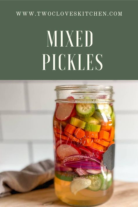 Sweet Mixed Pickles, Pickle Brine Recipe, Pickled Mixed Vegetables, Pickled Veggies Recipe, Pickled Recipes, Pickled Celery, Quick Pickled Vegetables, Easy Pickling Recipes, Pickled Vegetables Recipe