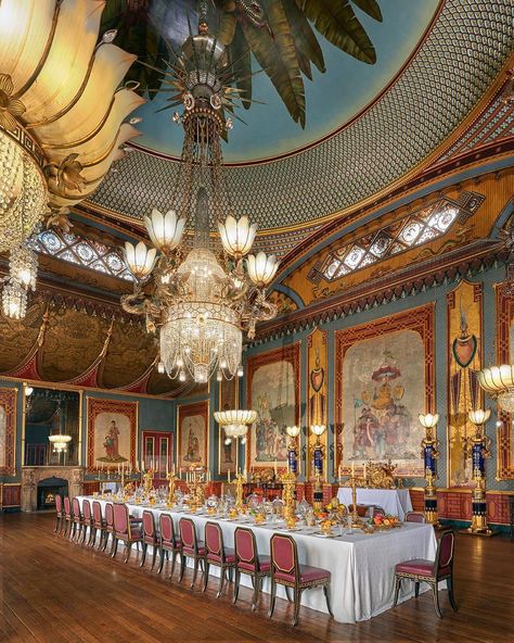 Palace Living on Instagram: “🐲 Entering the Royal Pavilion feels like stepping into another world full of fantastic creatures and exotic details. This palace…” Royal Pavilion Brighton, Brighton Pavilion, King George Iv, Henry Holland, Royal Pavilion, Brighton England, George Iv, Banquet Hall, King George