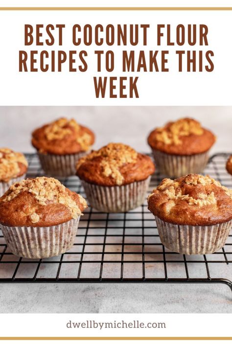 Coconut flour is packed with fiber and protein and is one of my favorite flours for gluten-free, grain-free, and low-carb baking. But I have to admit: when I first bought coconut flour, I had no idea what to do with it! So here is a roundup of the best coconut flour recipes you can start with, so you’ll never have to wonder what to make next. Recipes With Coconut Flour, Coconut Flour Carrot Cake, Coconut Flour Desserts, Flour Desserts, Coconut Flour Bread Recipes, Coconut Flour Pizza Crust, Coconut Flour Crepes, Coconut Flour Brownies, Coconut Flour Muffins