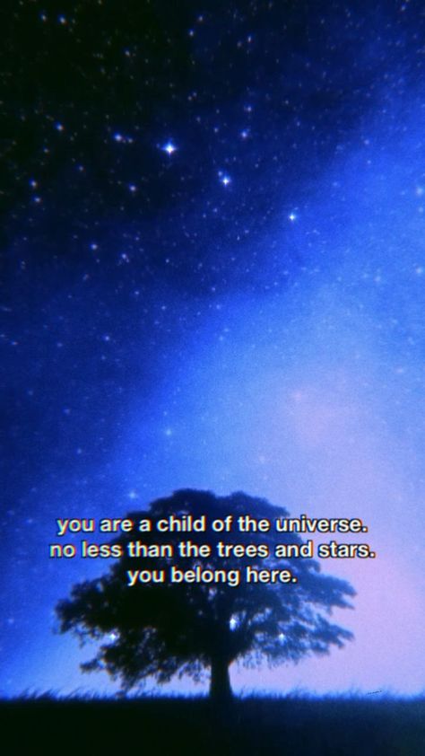 loveyourexistence on Instagram: you are a child of the universe. no less than the trees and stars. you belong here. ✧･ﾟ: *✧･ﾟ:* 　　 *:･ﾟ✧*:･ﾟ✧ #quotes #love #motivation… Child Of The Universe, Love Motivation, Quotes Love, Infj, The Universe, Random Things, A Child, Self Love, Affirmations