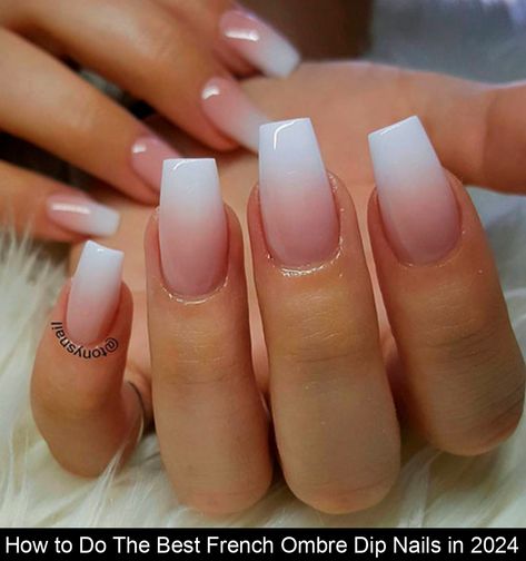 If you are obsessing with French dip ombre nails then check out our easy step-by-step tutorial +31 French ombre dip nails for inspiration! Ombre Nails With French Tip, Tip Dip Nails, French Tip Dip Nails, Dip Ombre Nails, Ombre Dip Nails, Ombré French Tip, Dip Ombre, French Fade Nails, Ombre French Nails