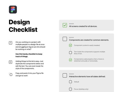 Figma Design Checklist by Ben Fryc for Mango Languages on Dribbble Figma Design, Ppt Template Design, Data Map, Team Management, Ui Patterns, List Design, Ppt Design, Design Management, Checklist Template