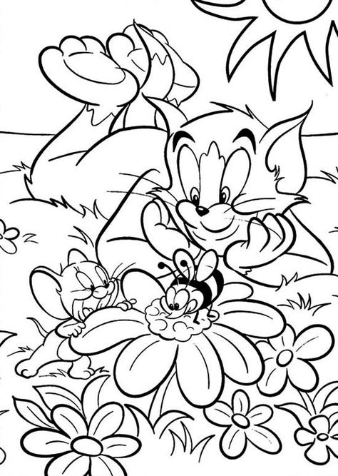 Tom Och Jerry, Tom Og Jerry, Tom A Jerry, Tom Und Jerry, Tom Et Jerry, Garden Coloring Pages, Bee Coloring Pages, Tom Y Jerry, Coloring Sheets For Kids