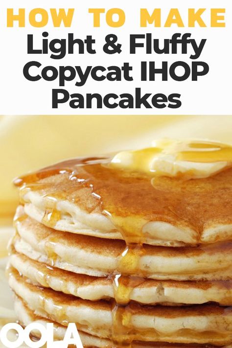 Ihop Pancake Recipe, Ihop Pancake Recipe Copycat, I Hop Pancake Recipe, Pancake Protein, Homemade Buttermilk Pancakes, Ihop Pancakes, Light And Fluffy Pancakes, Buttermilk Pancakes Fluffy, Homemade Pancake Recipe