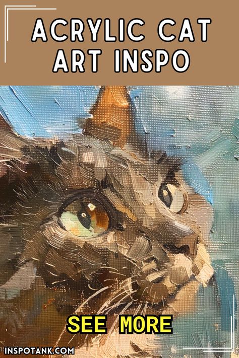 acrylic cat painting ideas Cat Painting Ideas On Canvas, Easy Cat Painting, Cat Painting Ideas, Acrylic Cat Painting, Painting Ideas Inspiration, Tutorials Art, Illusion Drawings, Painting Ideas On Canvas, Cat Artwork