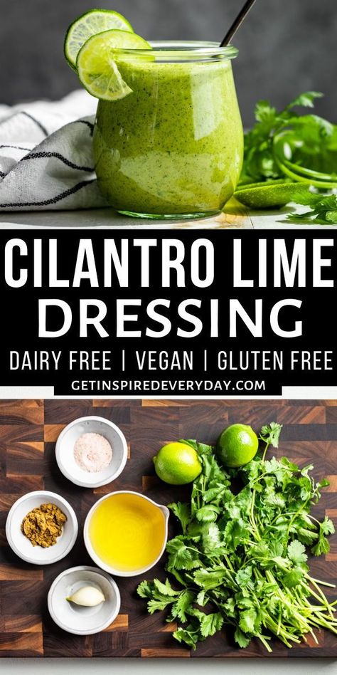 Creamy Cilantro Lime Dressing, Lime Salad Dressing, Marinade For Chicken, Asian Inspired Salad, Cilantro Recipes, Cilantro Lime Sauce, Cilantro Dressing, Cilantro Sauce, Cilantro Lime Dressing