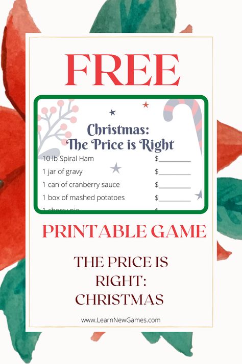 Gather family and friends to play The Price is Right: Christmas Edition together or via Zoom. Great for most ages. 2020 answers included! Price Is Right Christmas Game, Christmas Price Is Right Game, The Price Is Right Game Ideas, Price Is Right Games Diy, Free Christmas Printable, Powerpoint Game Templates, Christmas Games To Play, Christmas Party Planning, Gift Card Games