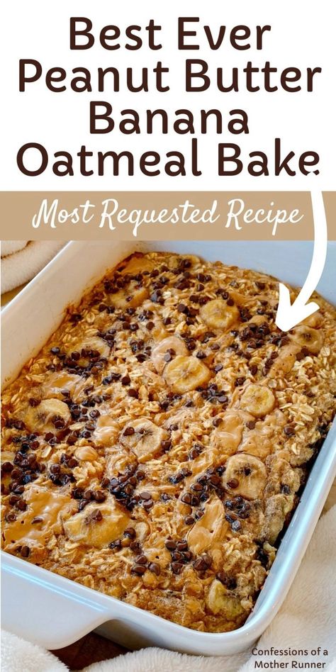 Banana Oatmeal Bake, Ella Vegan, Peanut Butter Banana Oatmeal, Oatmeal Bake, Banana Baked Oatmeal, Lost 100 Pounds, Oatmeal Breakfast, Banana Oatmeal, Breakfast Bake