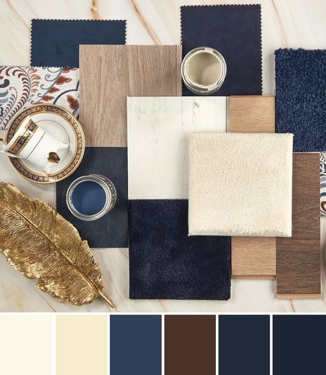 Modern Rustic Colors Palette, Blue Gold Brown Color Scheme, Brown And Blue Furniture, Navy Blue Beige Brown Living Room, Navy Black And Brown Living Room, Navy Gray Brown Color Palette, Navy Blue Grey Color Palette, Navy Taupe Color Palette, Deep Navy Blue Aesthetic