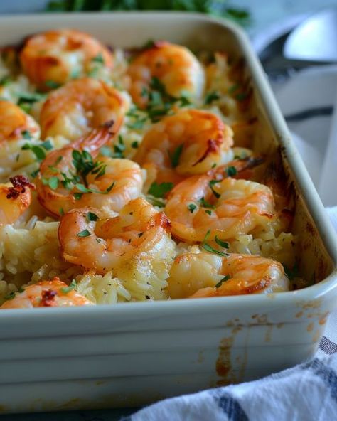 Delish! Need to make 2 of these next time! Baked Shrimp Casserole Cooktop Cove, Shrimp Already Cooked Recipes, Cod And Shrimp Recipes Dinners, Recipes Using Tiny Shrimp, What To Do With Shrimp For Dinner, Ideas For Shrimp Easy Dinners, Easy Shrimp Bake, Easy Shrimp Dinners For Two, Hearty Shrimp Recipes