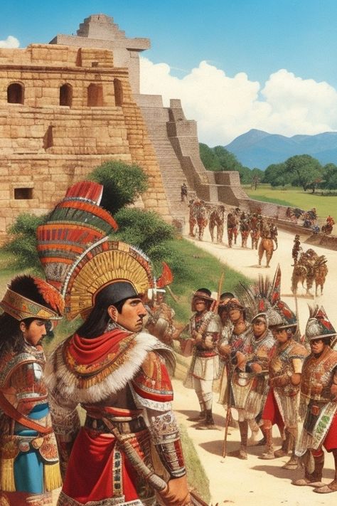 The Spanish Conquest of the Aztec Empire (1519-1521): Hernán Cortés's conquest of the Aztec civilization in Mexico marked a significant event in the history of exploration and colonization. - Success Navigator Mexico, Spanish Fantasy Art, Aztec History, Fantasy Country, Spanish Empire, Aztec Civilization, Aztec Empire, The History, Native American