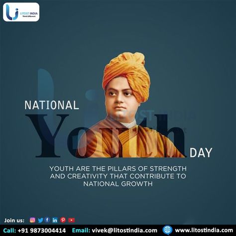 “Take risks in your life, If you win, you can lead! If you lose, you can guide. Wish you Happy National Youth Day.” Best Digital Marketing and Web Development Company Contact us: Mob NO : 9873004414/9717465600 WEBSITE : www.litostindia.com​ E-Mail : vivek@litostindia.com #nationalyouthday #youthday #swamivivekananda #motivation #vivekananda #swamivivekanand #digital_marketing_services #instagram #instagramservice #follow #followforfollowback National Youth Day Creative Posters, National Youth Day Posters, National Youth Day Creative Ads, National Youth Day Creative, Youth Day Creative Ads, Youth Day Poster Design, Youth Day Poster, Indian Leaders, Buddha Wallpapers