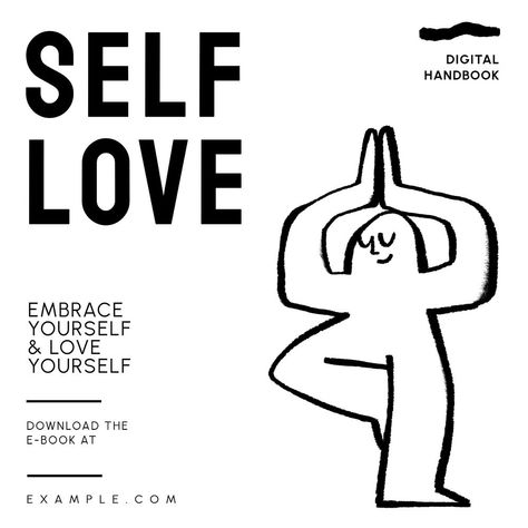 Self love ebook Instagram post template, editable text | free image by rawpixel.com / Ling Yoga And Art Studio, Self Care Graphic Design Poster, Wellness Illustration Graphic Design, Self Love Graphic Design, Text Instagram Posts, Yoga Instagram Post Ideas, Mindfulness Illustrations, Meditation Branding, Selflove Illustration