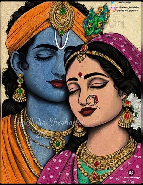 Lord Krishna And Radha Drawing, Glass Painting On Ohp Sheet, Radha Krishna Painting Ideas, Canvas Painting Ideas Indian, Radha Krishna Modern Art Paintings, Kanha Rangoli, Goddess Canvas Painting, Radha Krishna Lippan Art, Drawing Of Radha Krishna