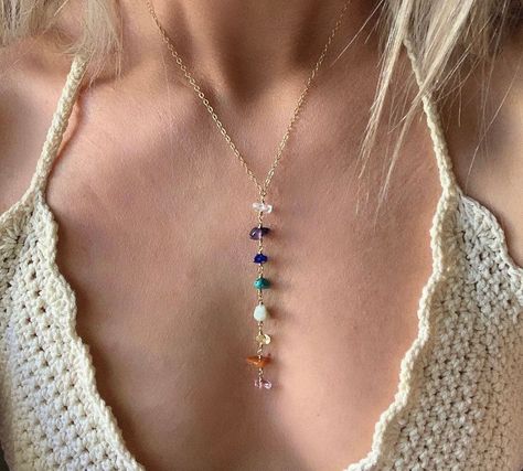 Pride Necklace, Gilbert Az, Chakra Necklace, Rainbow Necklace, Y Necklace, Healing Crystal Jewelry, Dope Jewelry, Chakra Jewelry, 7 Chakra