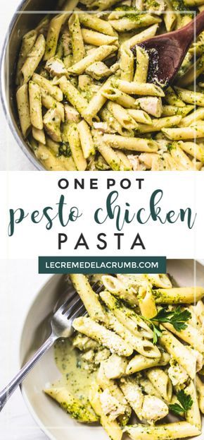 One Pot Pesto Pasta, Chicken Creamy Pasta, Creamy Pesto Chicken, Pesto Pasta Recipes Chicken, Creamy Pesto Chicken Pasta, 40 Aprons, Pesto Recipes, Resep Pasta, Pasta Pesto