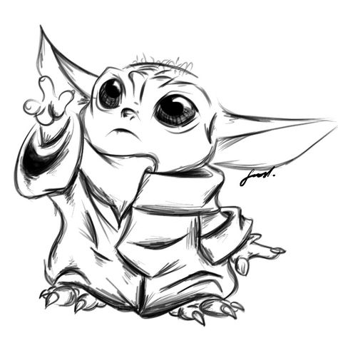 #sketch #drawing #digitalsketch #babyyoda Star Wars Simple Drawings, Star Wars Yoda Drawing, Star Wars Drawings Pencil, Cute Star Wars Drawings, Star Wars Art Drawings Easy, Mumma Tattoo, Jedi Drawing, Star Wars Dibujos, Yoda Sketch