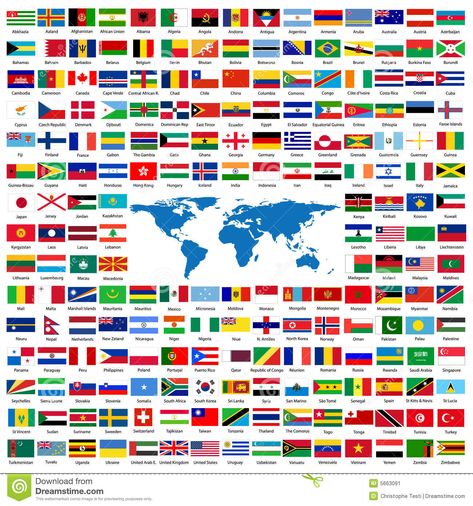 Illustration about Complete set of Flags of the world sorted alphabetically with official colors and details. Illustration of frame, abstract, east - 5663091 World Flags With Names, Map Of Continents, All World Flags, All Country Flags, Pictures Of Flags, Flags Of European Countries, World Quiz, World Country Flags, Different Flags