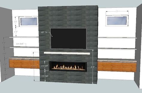 Mantel Height, Tv Above Fireplace, Floating Shelves Kitchen, Fireplace Tv Wall, Linear Fireplace, Floating Shelves Bathroom, Desk Areas, Home Fireplace, Modern Fireplace