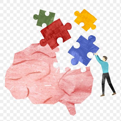 Puzzle Graphic Design, Collage Transparent, Brain Png, Brain Puzzle, Puzzle Graphic, Puzzle Ideas, About Brain, Paper Png, Brain Puzzles