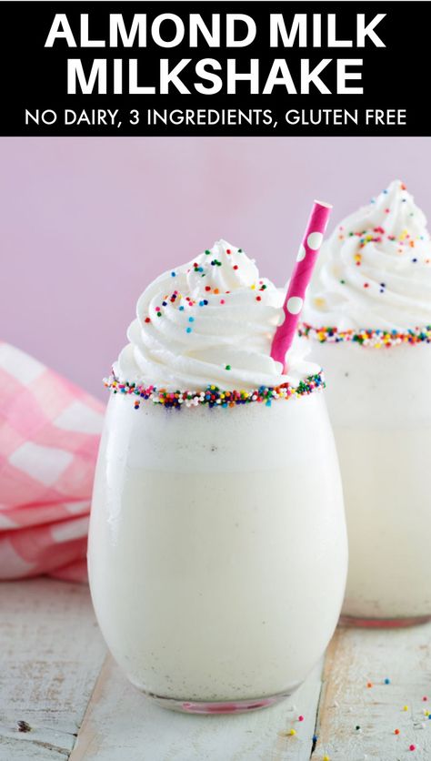 Almond Milk Gluten Free Recipes, Healthy Milkshake Recipes Almond Milk, Milkshake With Almond Milk, Almond Milkshake Recipe, Non Dairy Milkshake, Almond Milk Milkshake, Dairy Free Milkshake Recipe, Almond Milk Shake Recipes, Almond Milk Drink Recipes