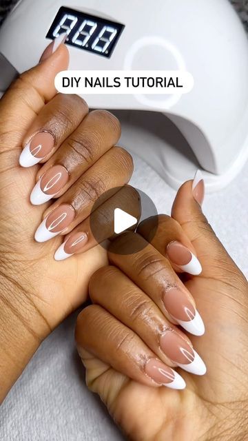 MIRRIAM| Fashion Beauty Travel on Instagram: "DIY nail tutorial. Products linked in bio. Nails can last up to 3 weeks. Nail salon where 👀 You can do it all by yourself lol #diybeauty #diynails #nailsathome #pressonnails #diyqueen" How To Install Press On Nails, Diy French Manicure At Home, At Home Acrylic Nails Diy, Press On Nails Tutorials, Dip Powder Nails With Tips, How To Do French Tips Nails At Home, Diy French Tip Nails, Nails At Home Easy, Diy Gel Nails At Home