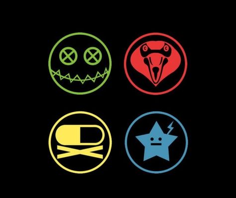 Fun Ghoul, Kobra Kid, Party Poison, Logos