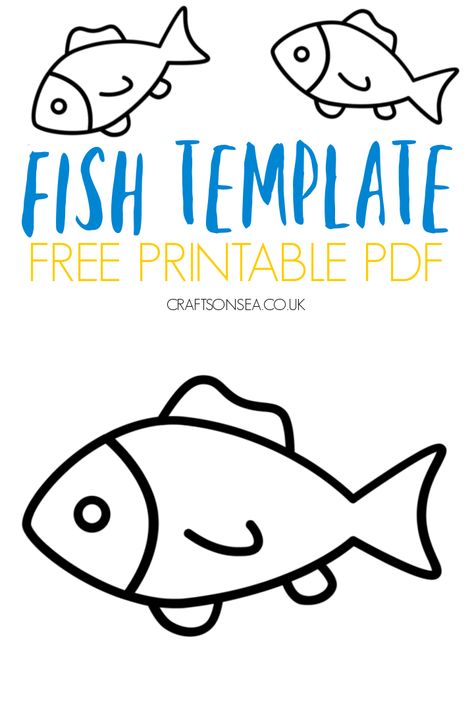 Free Printable Fish Template Free Printable Fish Pictures, Free Fishing Printables, Fish Stencil Templates, Fish Templates Free Printable, Fish Printables Free, Fish Outline Printable, Fish Template Printable, Fish Cut Outs, Printable Fish