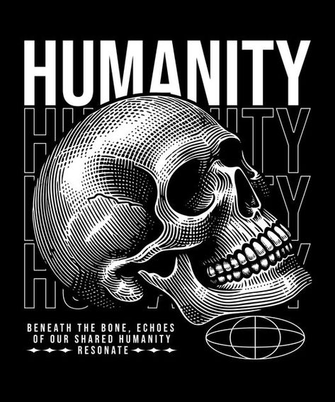 Skull humanity T-Shirt Design Template Skull Design For Shirt, Tshirt Design Transparent Background, Marketing Shirts Design, Skull T Shirt Design, Skull Shirt Design, Streetwear Shirt Design Ideas, Shirt Print Design Graphic Tees, Shirt Design Inspiration Graphic Tees, Design For Tshirt Printing