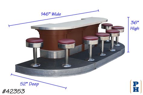 Diner Counter, Diner Interior, Diner Restaurant, Counter Chairs, Metal Trim, Espresso Machine, Stools, Diner, Coffee Maker